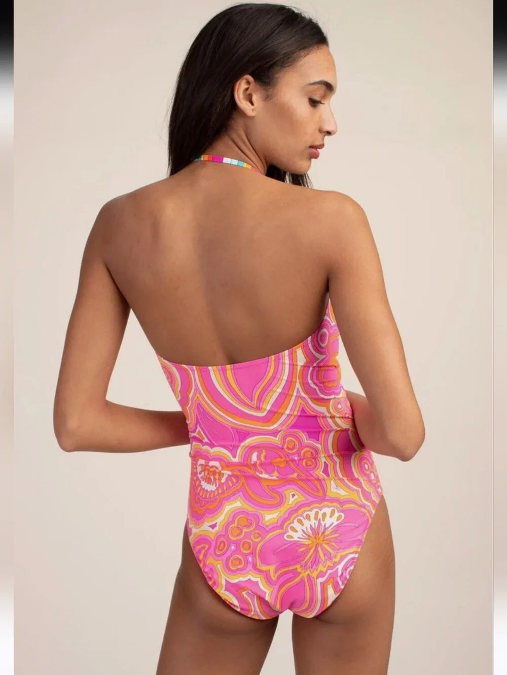 NWOT TRINA TURK CUTOUT MORNING SUNRISE SWIMSUIT SZ 14 - Picture 5 of 13